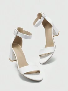 CUCCOO BIZCHIC Round Toe Thick Heel Bow Decor Fashion Ladies' High Heel Sandals Spring Shoes Spring Break Easter