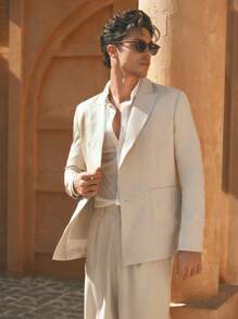 HIMLAND 2pcs Men Casual Long Sleeve Jacket And Straight Leg Sweatpants Suit Set