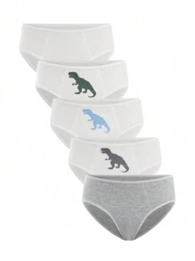 5pcs Boys' Milk Silk Star Print Comfortable Underwear - Multicolor - View 1