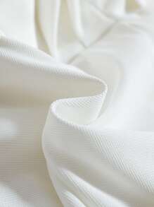 SHEIN Baby Girls Elegant Solid Color Peter Pan Collar Sleeveless A-Line Pleated Dress - White - View 4