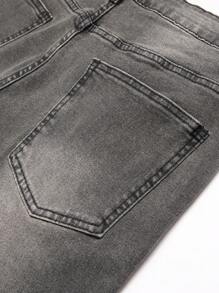Manfinity Homme Men's Fashion Ripped Pocket Casual Slim Fit Denim Jeans Going Out Street Hang Out - Grey - View 8