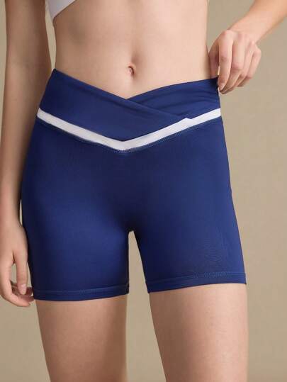 Minimalistiskt mode sportleggings, avslappnat för dagligt bruk