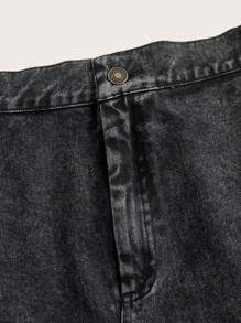 SHEIN EZwear Plus Size Women's Casual Buttoned Pocket Skirt