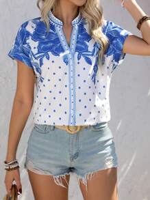 Breezaya Women's Woven Printed Casual Holiday Summer Shirt