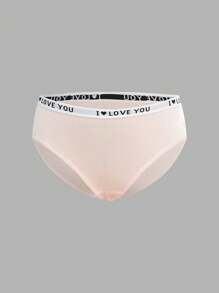 SHEIN Girlism 6pcs/Pack Tween Girls Simple Elastic Waist Soft Letter Pattern Hipster Briefs - Baby Pink - View 15