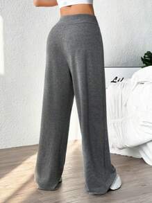 Eassivo Eassivo 休闲纯色抽绳腰宽松运动裤