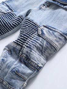 Denimly Tweenboys Casual Daily Urban Street Light Wash Chic All Year Must-Have Stretch Denim Skinny Jeans With Zipper Closure & Multi-Pockets - Light Wash - View 6