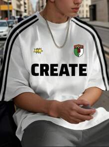 SHEIN Teen Boys' Casual School Style Comfortable Fashion Simple Versatile Cute Soft Suitable For Daily, School, Outdoor, Sports, College Graphic T-Shirt - White - View 1