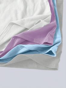 4-delige set met comfortabele camisole voor meisjes in effen kleur