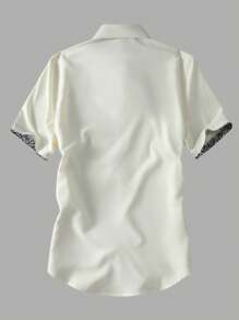 Manfinity Mode 男士花卉印花短袖单排扣休闲衬衫