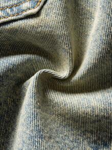 SHEIN Young Boys Summer Distressed Casual Vintage Washed Loose Fit Baggy Blue Denim Shorts,Boys Spring/Summer Clothes Spring Break Outfit