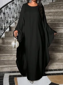 Fleurora 春夏秋冬优雅黑白编织V领直筒中长袖大码套装希腊女神连衣裙礼服情人节新年派对女装白色蓬蓬裙优雅连衣裙婚礼米色女装节日连衣裙仙女裙 - 黑色 - 查看 4