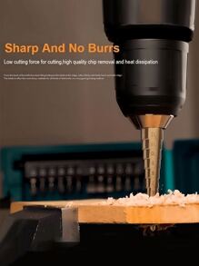 1PC HSS Step Cone Drill Bits Set, Hex Shank Step Drill (3-12/4-20/4-32mm) Titanium Bit Hole Cutter For DIY Wood, Metal, Stainless Steel, Sheet Metal - Yellow - View 7