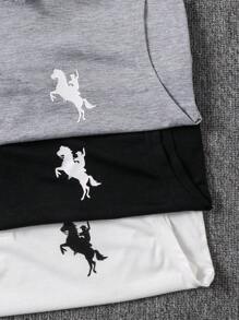 Tween Boys Casual Polo Collar Wide Strap Tank Top Multi-Piece Set