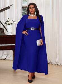 Fleurora Autumn And Winter Elegant Party Wedding Red Knitted Sweetheart Straight Cloak Sleeve Long Plus Size Dresses