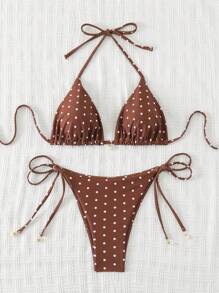 Swim Vcay 女士春假随机印花比基尼套装，适合夏季海滩度假