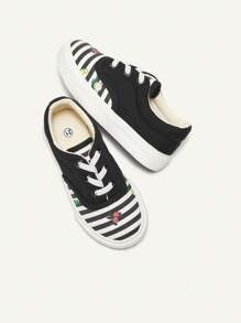 Cozy Pixies Lente Zomer Schattige Fruit Gestreepte Modieuze Casual Sport Canvas Gevulkaniseerde Rubberen Zool Elastische Band Baby Sneakers