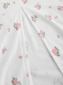 SHEIN MOD Women Ditsy Floral Form-Fitting Camisole And Midi Skirt 2 Pieces Set, Spring/Summer Outfits,Rave Outfits Festival,Floral Set,Country Outfits Women,Boho Women Clothing,Summer Vacation Outfits,Holiday ,Beach Outfits,Carnival Costume,Spring Outfit - White - View 4