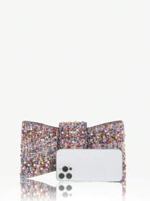 SHEIN SXY Ladies, Women Evening Bags, Clutchs, Crossbody Bags, Fashionable, Elegant, Simple, Personalized, Versatile, Classic, Colorful Pearls, Bowknot, For Cocktail Party, Party, Prom, Club, Date, Birthday, Evening, Date Nigh, Ball, Afternoon Tea, Valentine's Day - Multicolor - View 6
