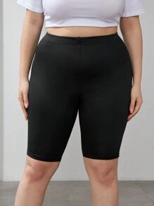 SHEIN Essnce Plus Size Dames Lente En Zomer Mode Casual Sport Comfortabel Basic Hoge Elastische Dagelijkse Veelzijdige Multi-Kleur Korte Leggings 3 Packs, Zomeroutfits Voor Vrouwen, Vrouwen Kort