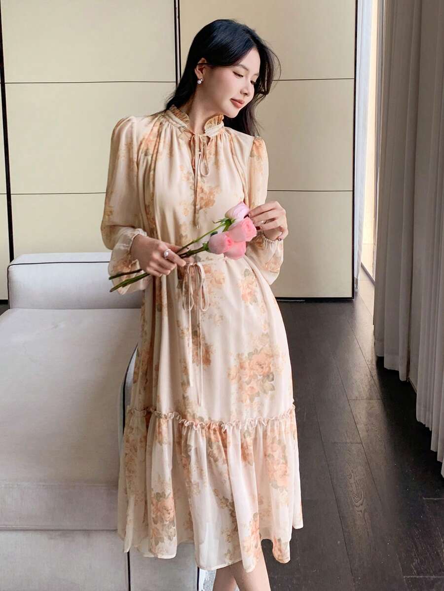 DAZY 女士碎花连衣裙，优雅风格的舞会礼服