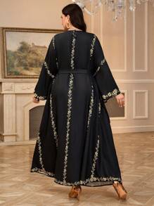 Al Najma 大码女式阿拉伯风格休闲连衣裙，简约时尚，适合日常穿着，端庄