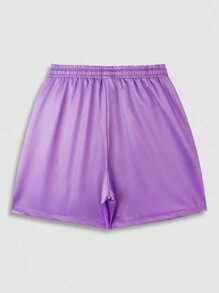 ROMWE MEN Street Life Shorts de Streetwear Estampadas Masculinas, Adequadas para Uso Diário na Primavera/Verão - Roxo - Visão 2