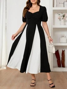SHEIN Frenchy Consultar la guía de tallas con cartas de colores, cintura elástica, sin cremallera - Blanco y Negro - Ver 5