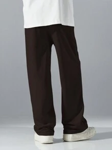 Manfinity Hypemode Pantalon de survêtement ample pour hommes avec cordon de serrage à la taille et poches en biais