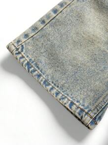 SHEIN Young Boys Summer Distressed Casual Vintage Washed Loose Fit Baggy Blue Denim Shorts,Boys Spring/Summer Clothes Spring Break Outfit