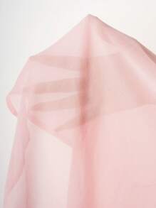 SHEIN Clasi Women's Beach Wear, Sun Protection Chiffon Shirt, Elegant Women's Romantic Valentine's Day Long-Sleeved Pink & Rose Red Floral Smudged Twisted Elegant Chiffon Shirt, Spring And Summer Clothing - Multicolor - View 7