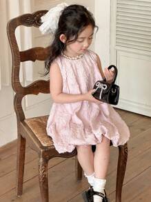 DAZY Young Girl Casual Dress, Autumn - Pink - View 2