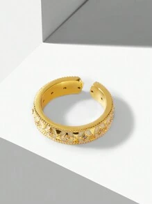 MOTF PREMIUM Anillo abierto texturizado enchapado en oro de 18K