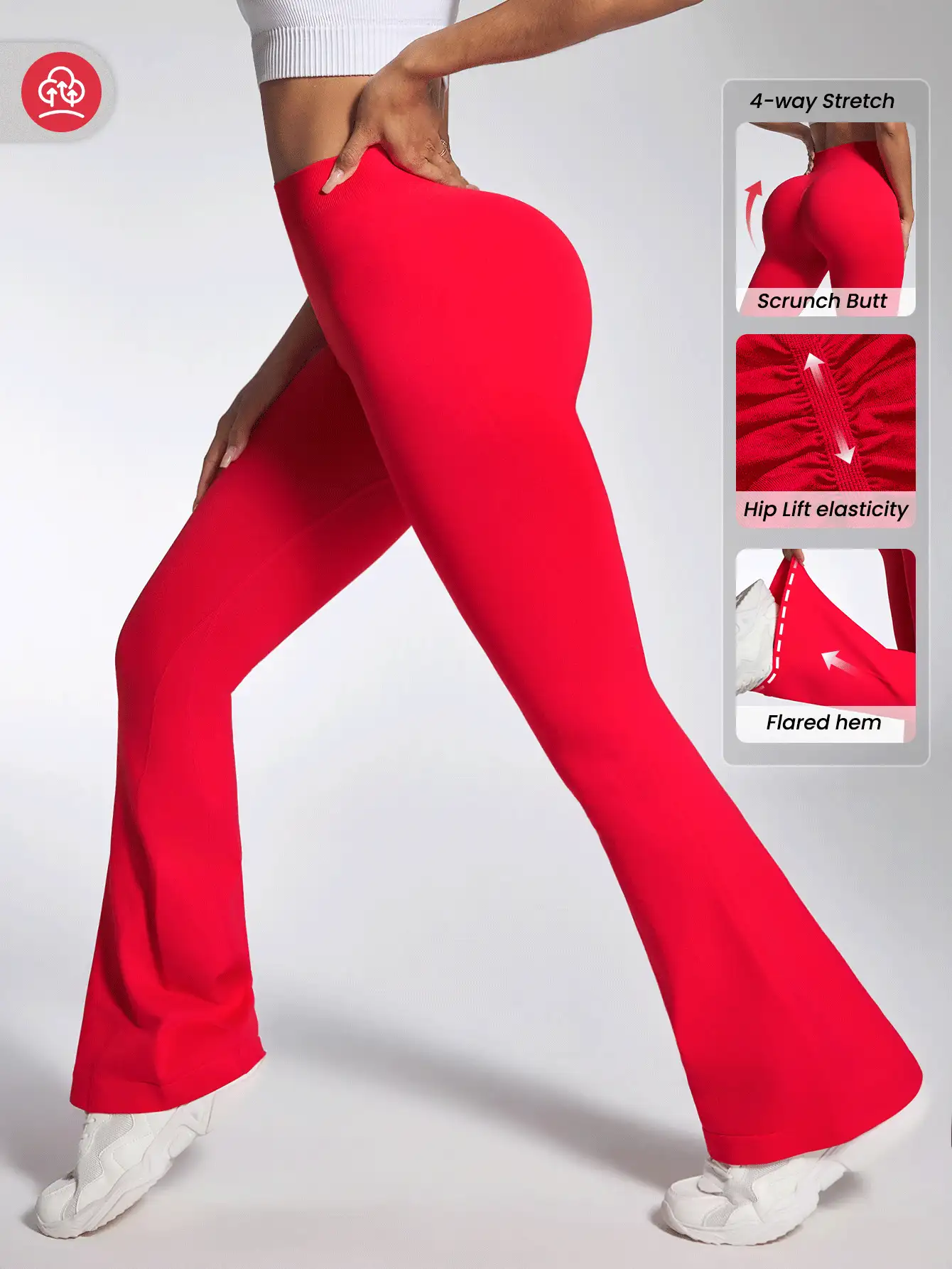 SHEIN Sport Studio 3 Paar nahtlose ausgestellte Yoga-Hosen für Damen