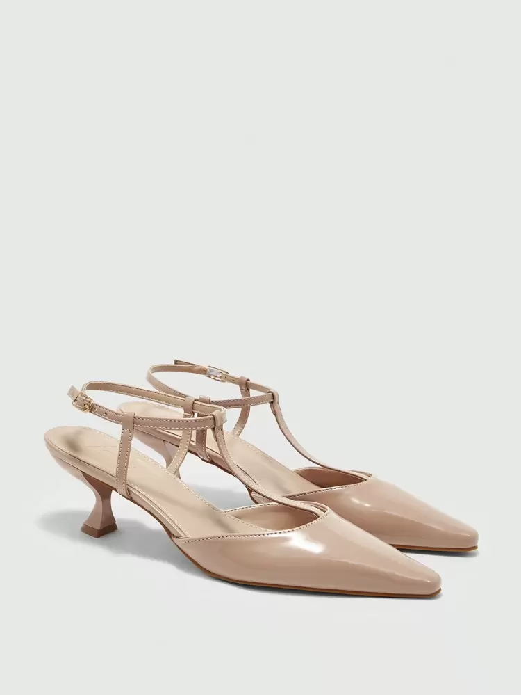 CUCCOO BIZCHIC Shiny Patent Leather Pointed Toe Ankle Strap Pumps, Fashion Classic Comfortable Versatile Casual Wear, Office, Dating, Party, Holiday, Wedding Appropriate Spring Shoes Spring Break Easter For Christmas Spring Shoes