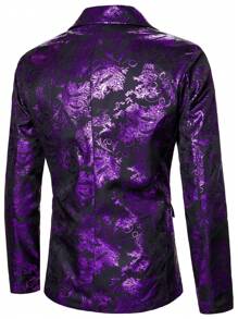 Manfinity AFTRDRK Men's Business/Commute Paisley Jacquard Blazer Prom Suit Prom Suits For Men Prom Suit Men Prom Suit Men Party, Prom Blazer, Purple Men