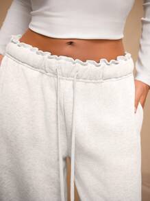 Forever 21 女士休闲阔腿宽松阔腿裤，春季 - 白色 - 查看 4