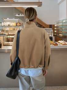 Women's Casual Jacket, Minimalist Fashion For Everyday Wear Fall Cloth For Women - Brown - View 2