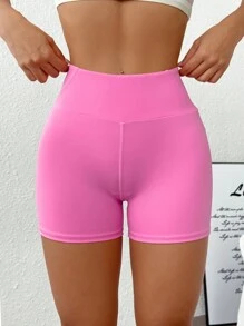 Easithlete 高腰粉色提臀瑜伽/网球健身短裤女士运动短裤、健身短裤、骑行短裤