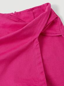 SHEIN MOD Shorts vaqueros elásticos informales de mujer, color rosa