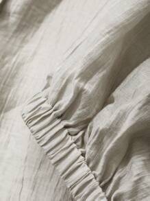 DAZY 女士海滩度假 V 领宽松休闲中长连衣裙，搭配宽松直筒中袖太阳裙