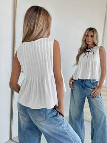 SHEIN Essnce Women's Sleeveless Tank Top, Minimalist Fashion Casual Everyday Wear