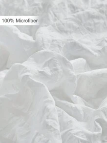 2/3件套白色泡泡雪纺涤纶被套，荷叶边设计，时尚可爱，四季皆宜，是青少年和学生返校的理想之选，柔软透气（1个被套+1/2个枕套，不含填充物） - 白色 - 查看 8