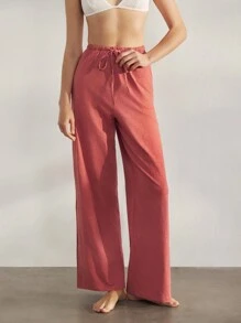 Ocili Ocili Leisure Women's Bamboo Fiber Soft Cotton Drawstring Waist Loose Pants, Sleepwear Bottoms
