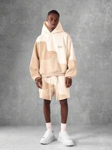 SUMWON Hochwertige Sweatsuit Zweiteiler, Oversized Fleece-Hoodie, Baggy-Shorts, Loungewear, Streetwear, Athletisch, Lässig, Bequem, Winter, Herbst, Trainingsset