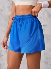 Easithlete Women Solid Color Self-Tie Waist Yoga Skort Tennis Skirt