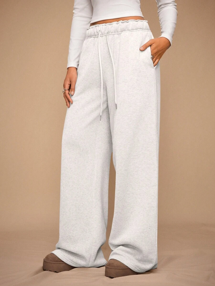 Forever 21 女士休闲阔腿宽松阔腿裤，春季 - 白色 - 查看 1