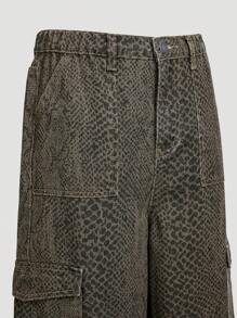 Quần Jeans Ống Đứng Túi Hộp Họa Tiết Da Báo Mới Cho Bé Trai Tuổi Teen - Nhiều màu - Xem 3