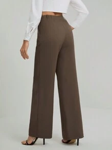 SHEIN Tall 女士休闲直筒纯色西装裤