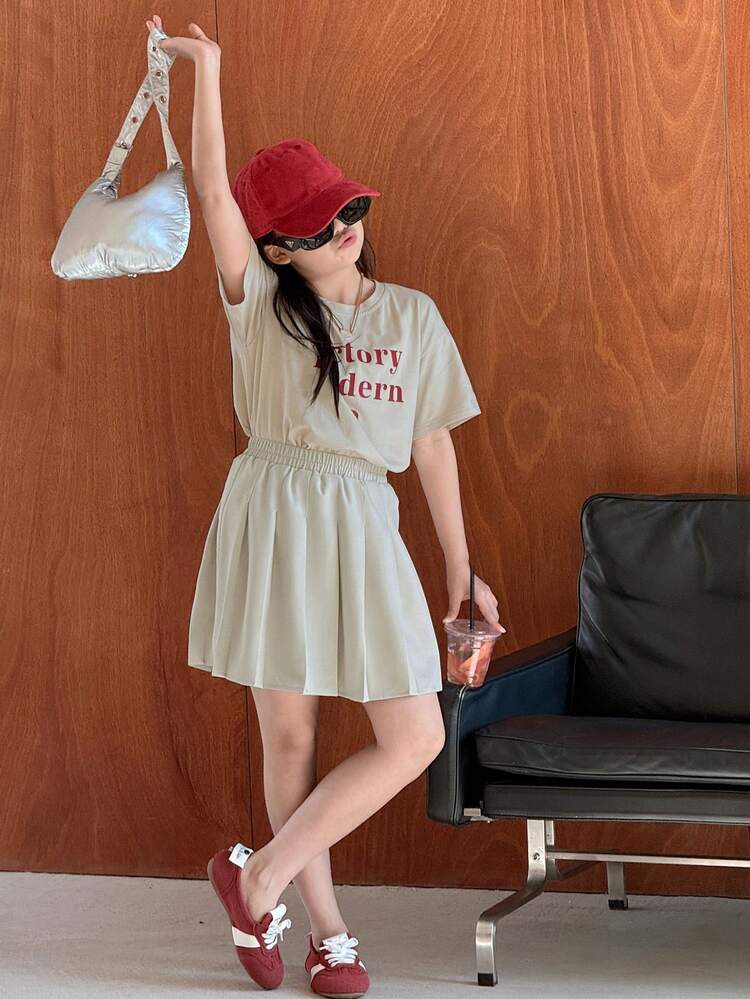 2pcs/Set Tween Girl Autumn Outfit